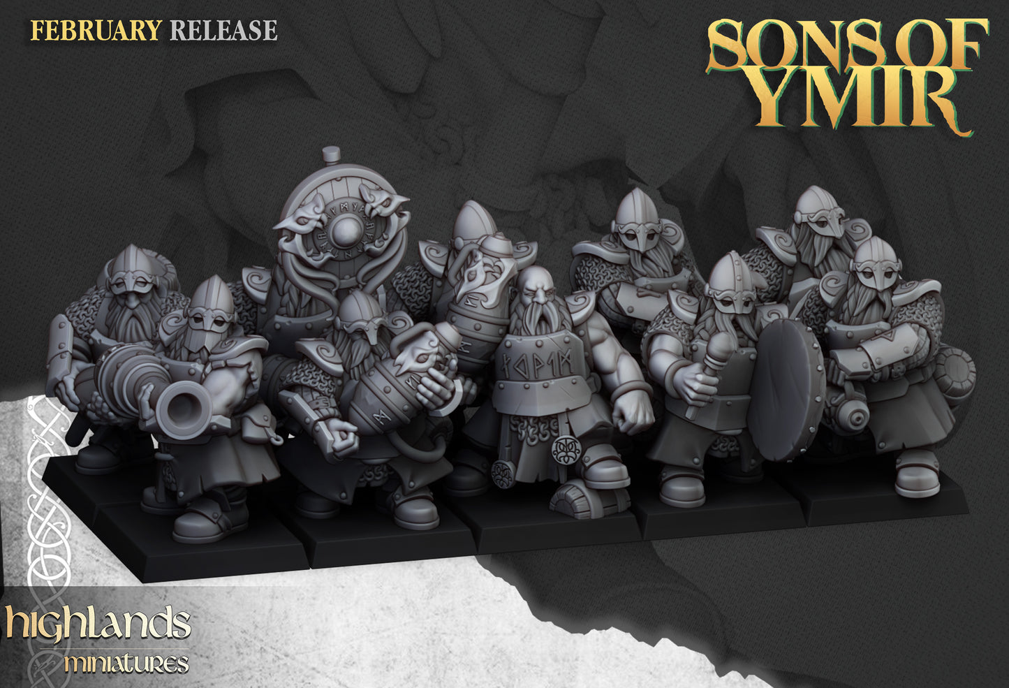 Miniatura Escupefuegos Enano Enanos resina 28mm sin pintar - Drakholm