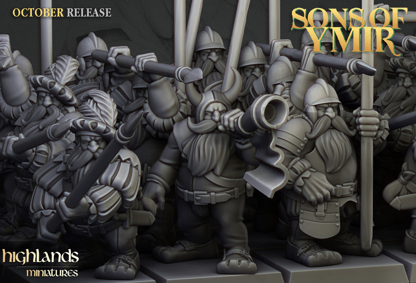 Miniatura Unidad de Piqueros Enanos Enanos resina 28mm sin pintar - Drakholm