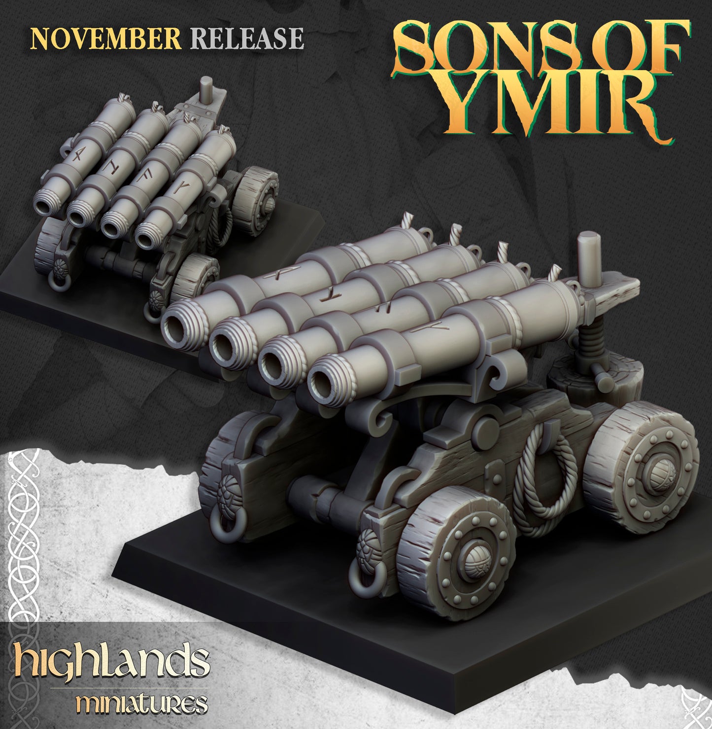 Miniatura Cañón de Órgano Enano Enanos resina 28mm sin pintar - Drakholm