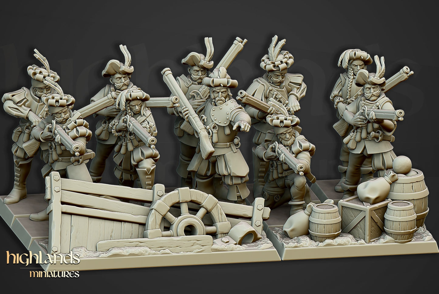 Miniatura Arcabuceros Imperio resina 28mm sin pintar - Drakholm