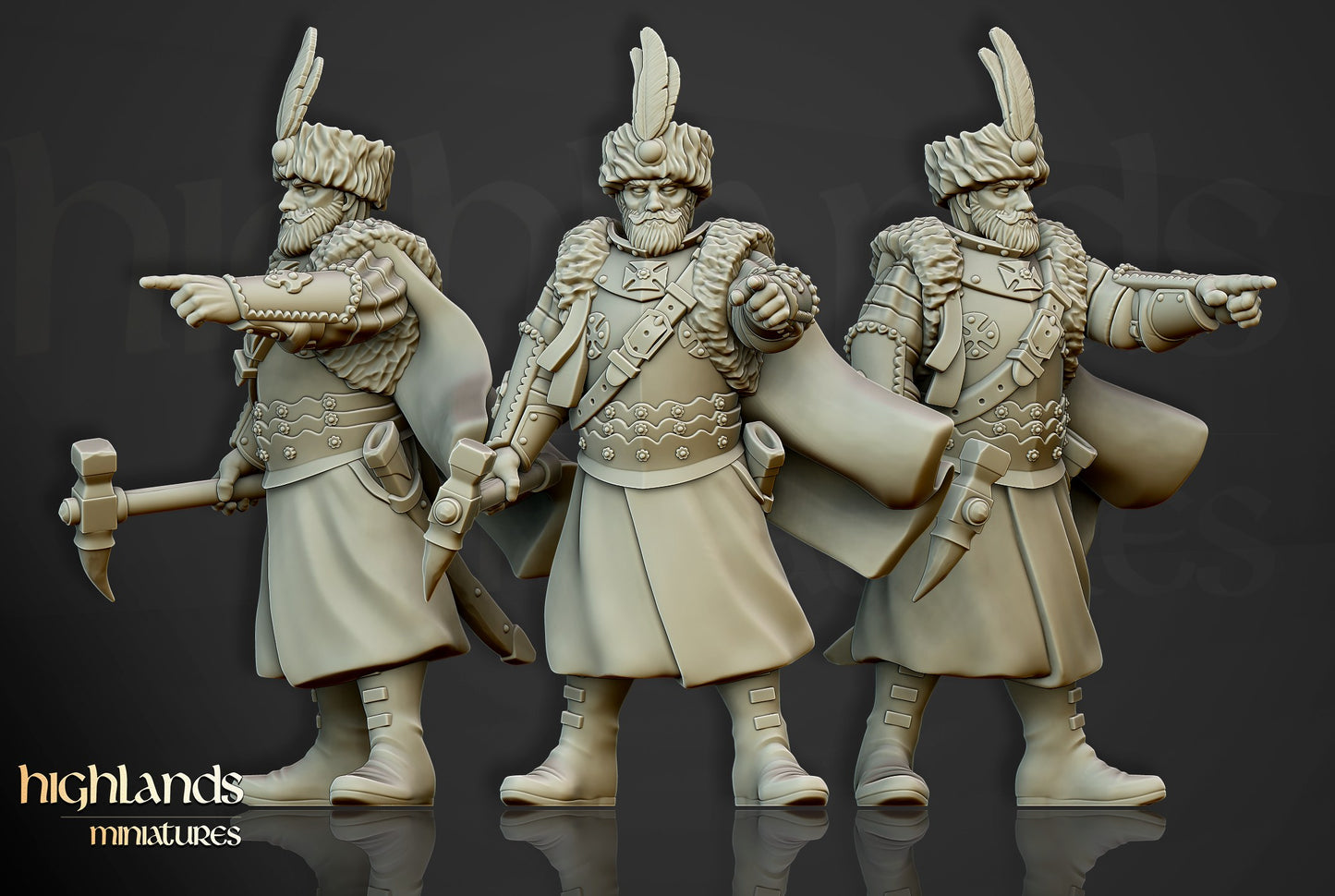 Miniatura Húsares Alados a Pie Imperio resina 28mm sin pintar - Drakholm
