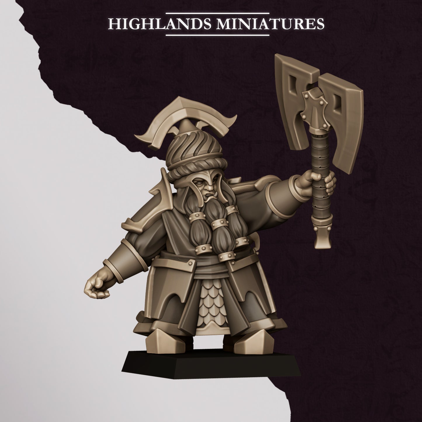 Miniatura Comandante de Marduk I Enanos Infernales resina 28mm sin pintar - Drakholm
