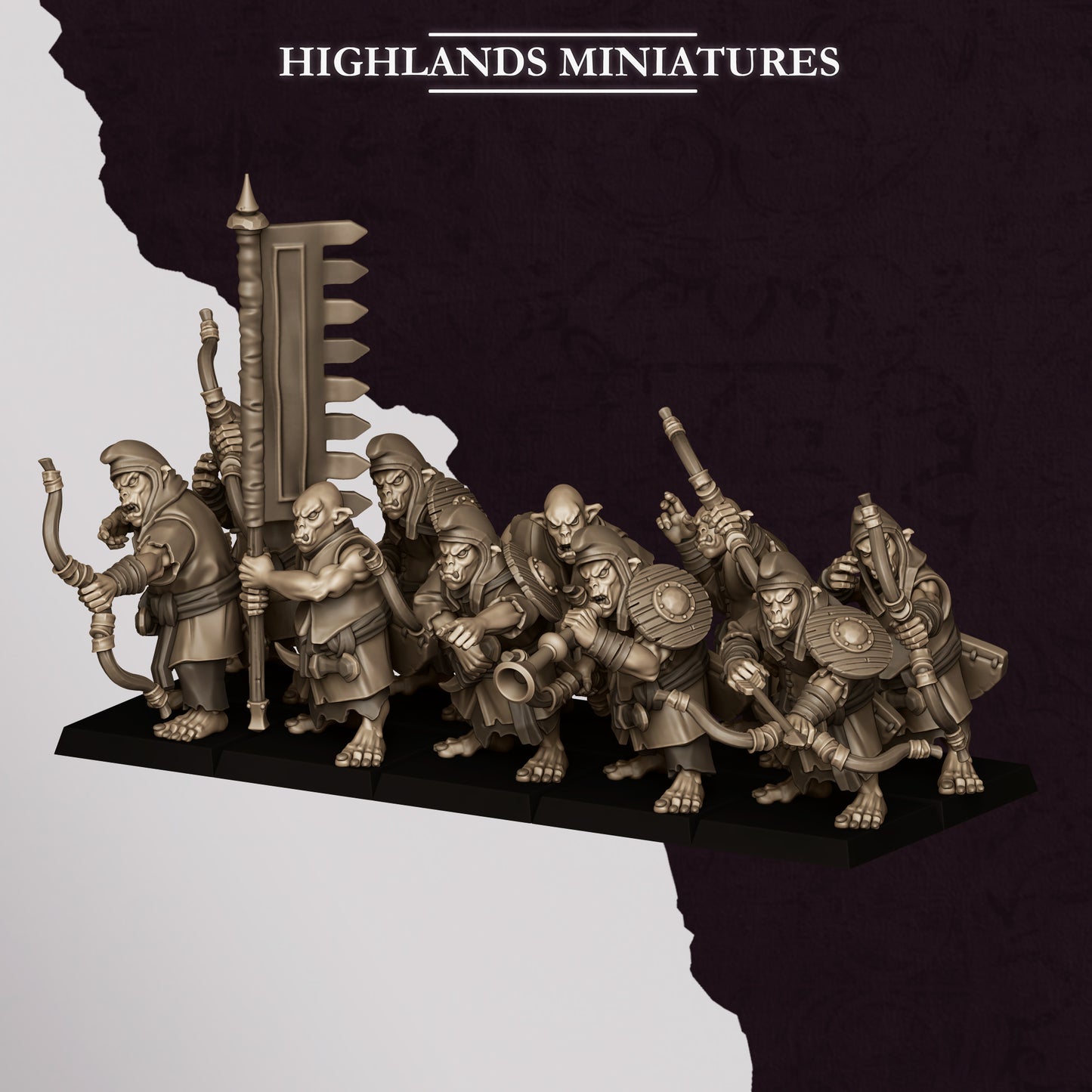 Miniatura Arqueros Hobgoblin Enanos Infernales resina 28mm sin pintar - Drakholm