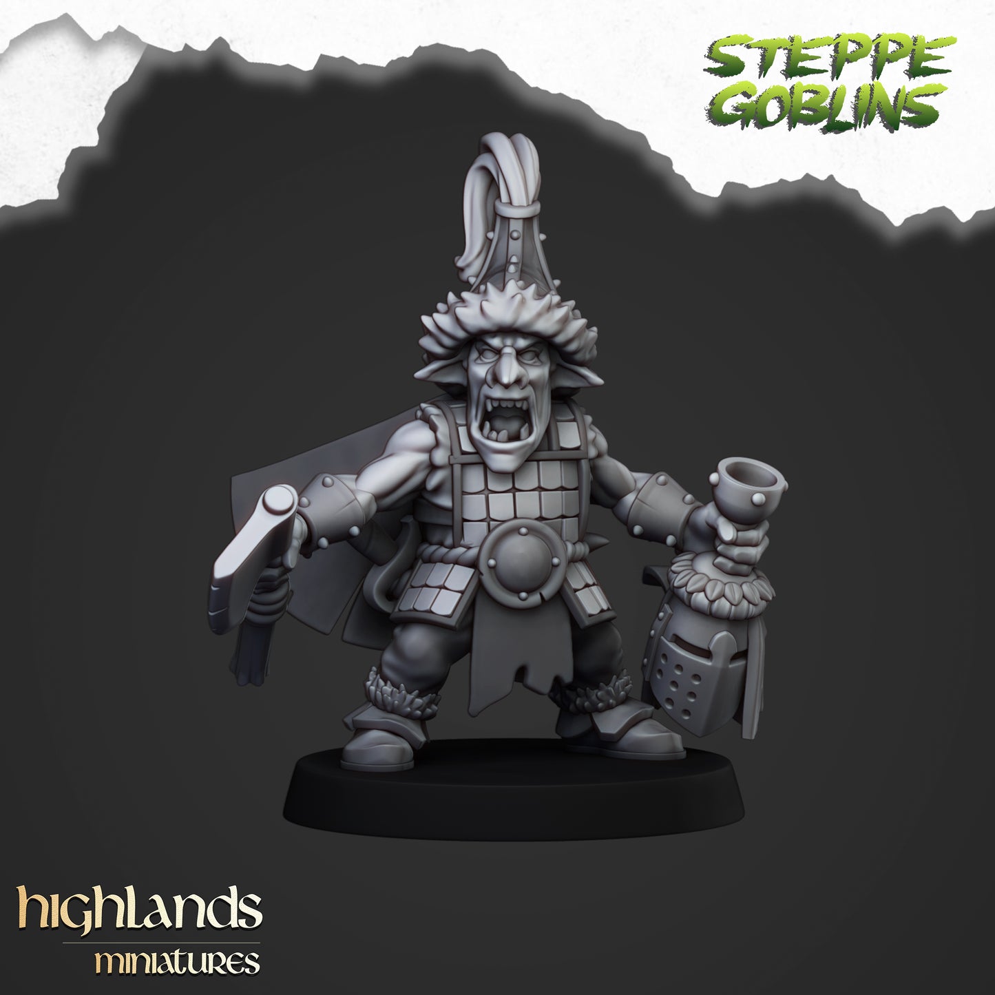 Miniatura Héroe Goblin de la Estepa Orcos y Goblins resina 28mm sin pintar - Drakholm