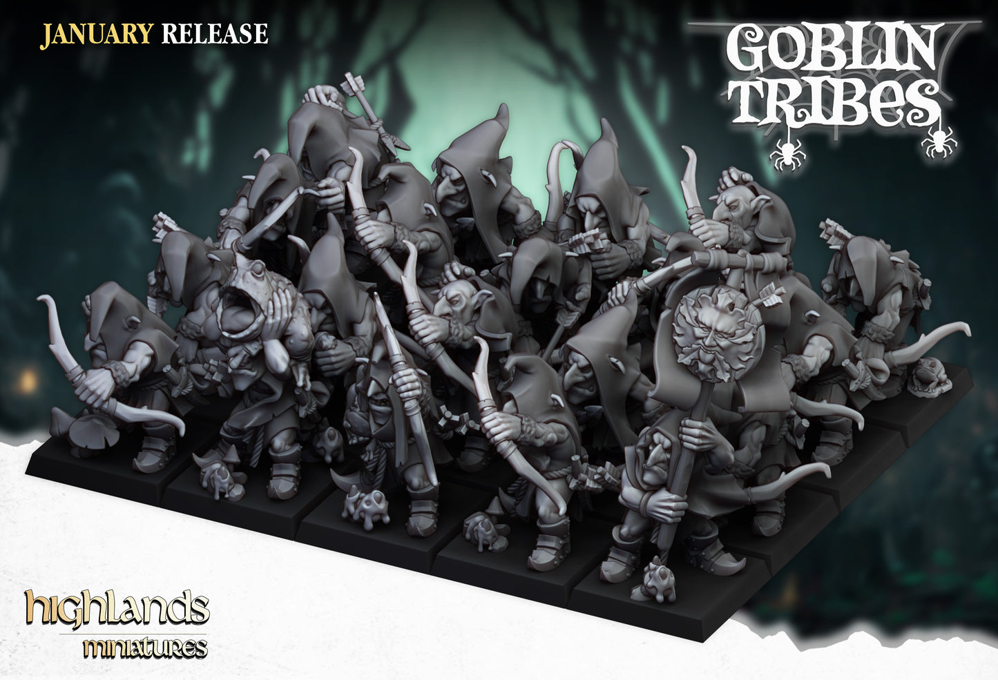 Miniatura Arqueros Goblin de Pantano Orcos y Goblins resina 28mm sin pintar - Drakholm