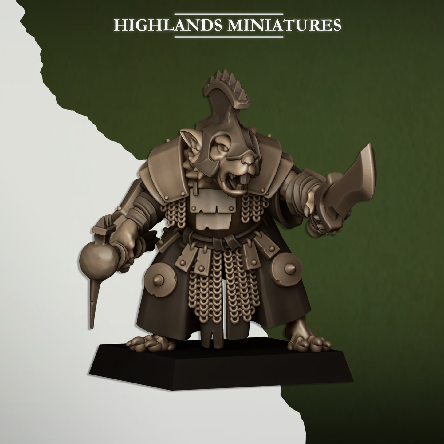 Miniatura Líder de la Cloaca Hombres-Rata resina 28mm sin pintar - Drakholm
