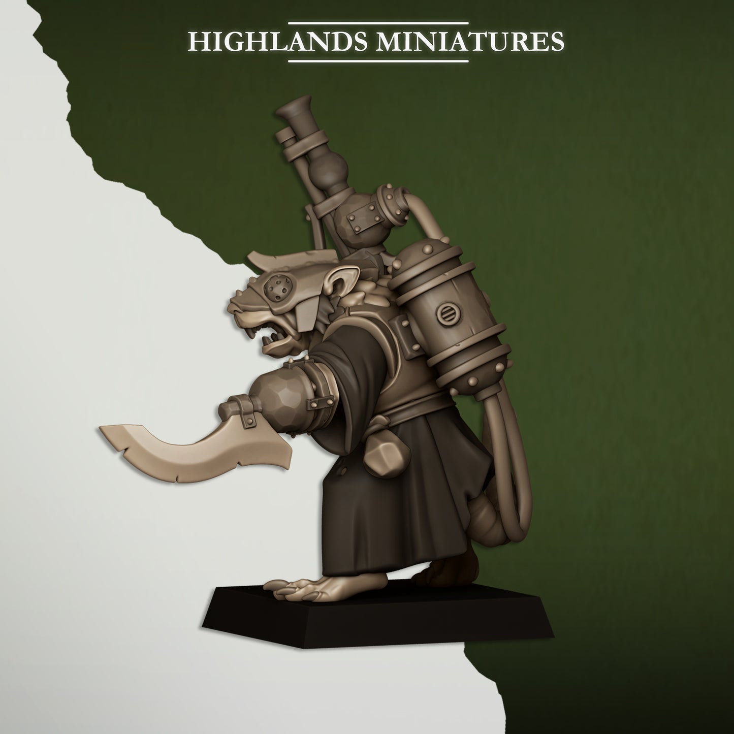 Miniatura Ingeniero de la Cloaca Hombres-Rata resina 28mm sin pintar - Drakholm