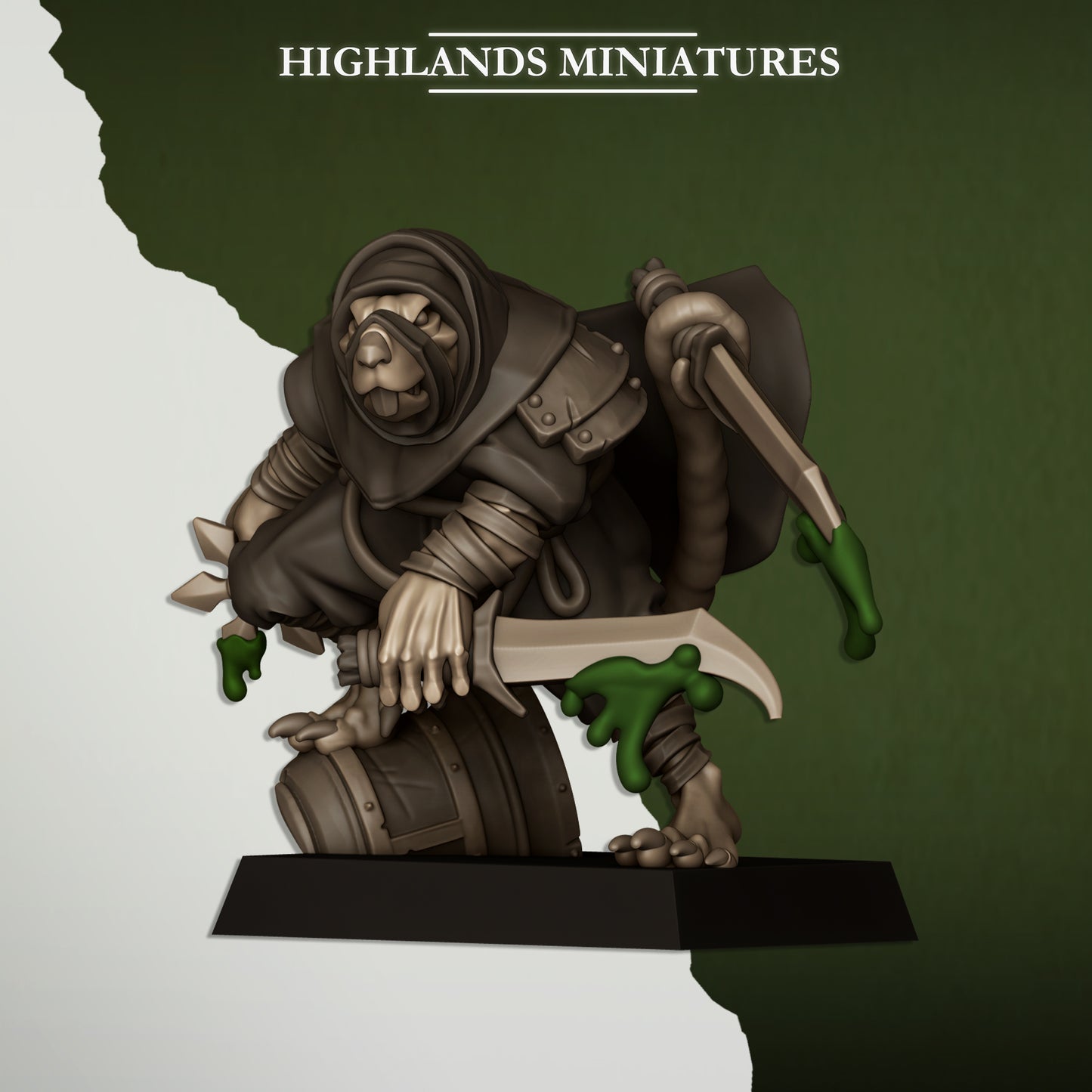 Miniatura Asesino de la Cloaca Hombres-Rata resina 28mm sin pintar - Drakholm