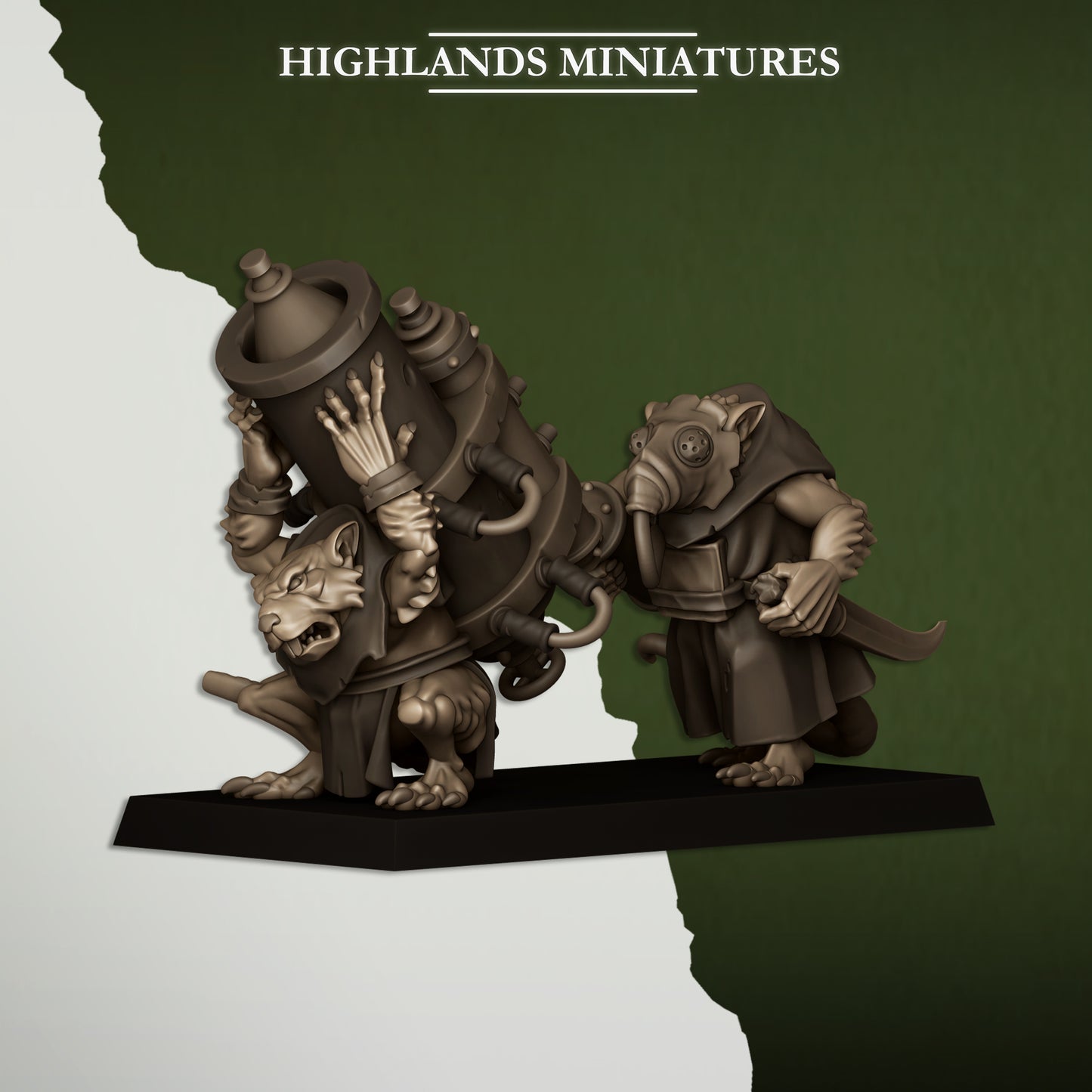 Miniatura Arma Pesada de la Cloaca Hombres-Rata resina 28mm sin pintar - Drakholm