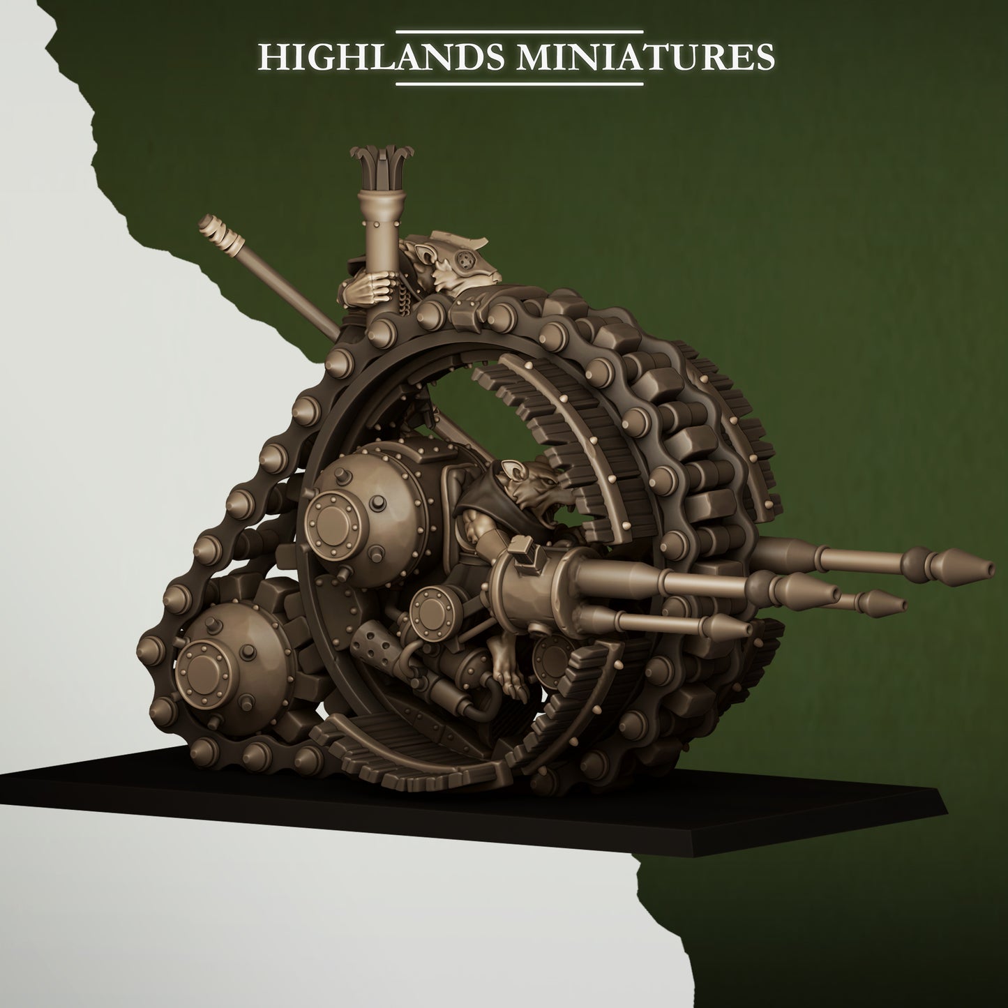 Miniatura Máquina con Ruedas Hombres-Rata resina 28mm sin pintar - Drakholm