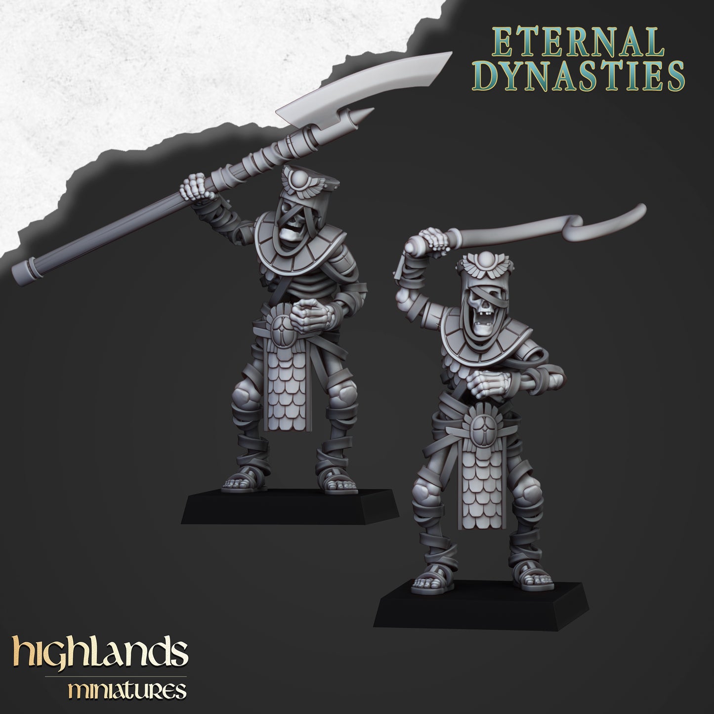 Miniatura Tripulación Carro Guardia Antigua Reyes Funerarios resina 28mm sin pintar - Drakholm