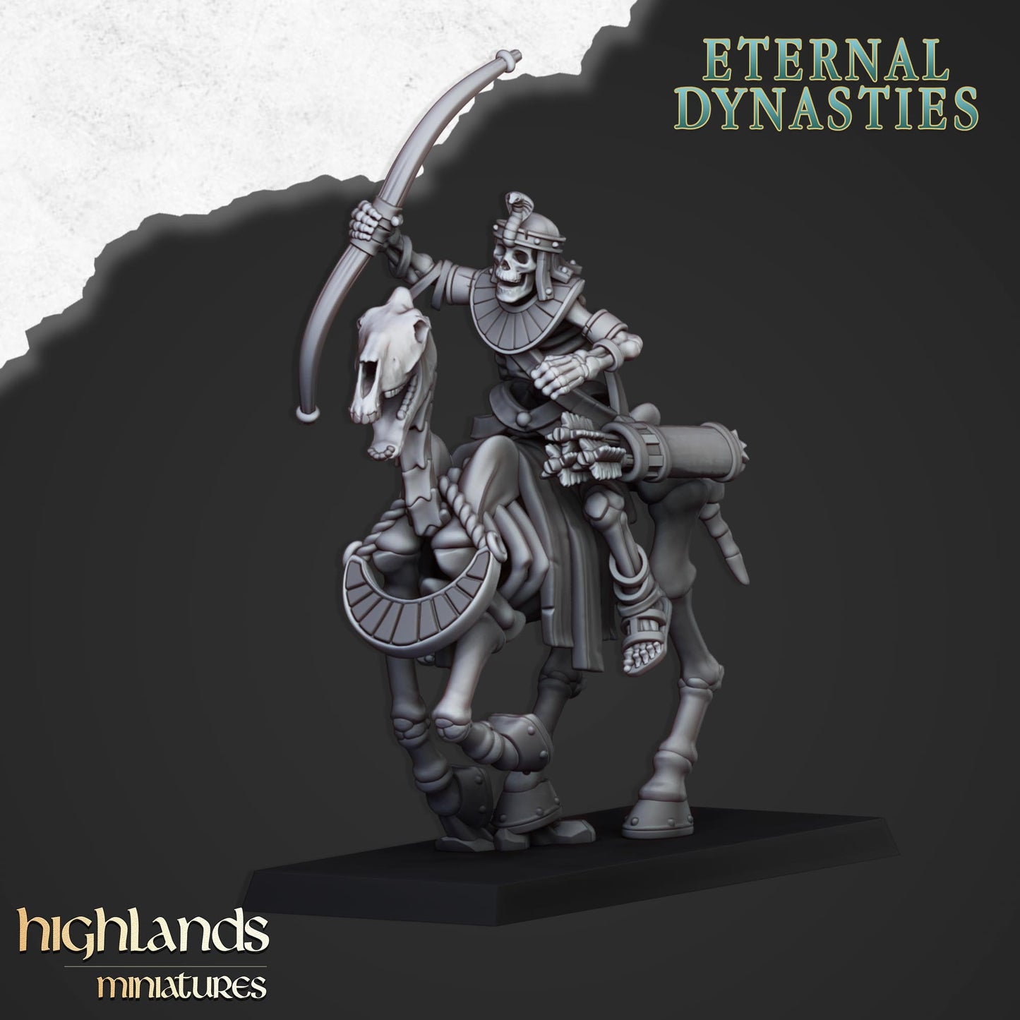 Miniatura Caballería Esquelética con Arcos Reyes Funerarios resina 28mm sin pintar - Drakholm