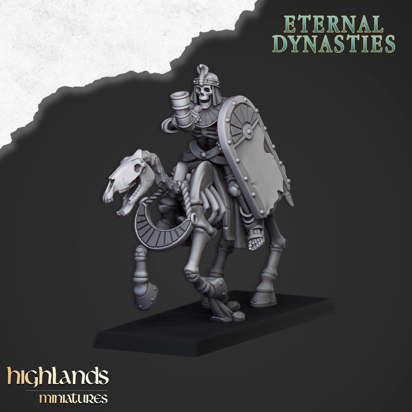 Miniatura Caballería Esquelética con Lanzas Reyes Funerarios resina 28mm sin pintar - Drakholm