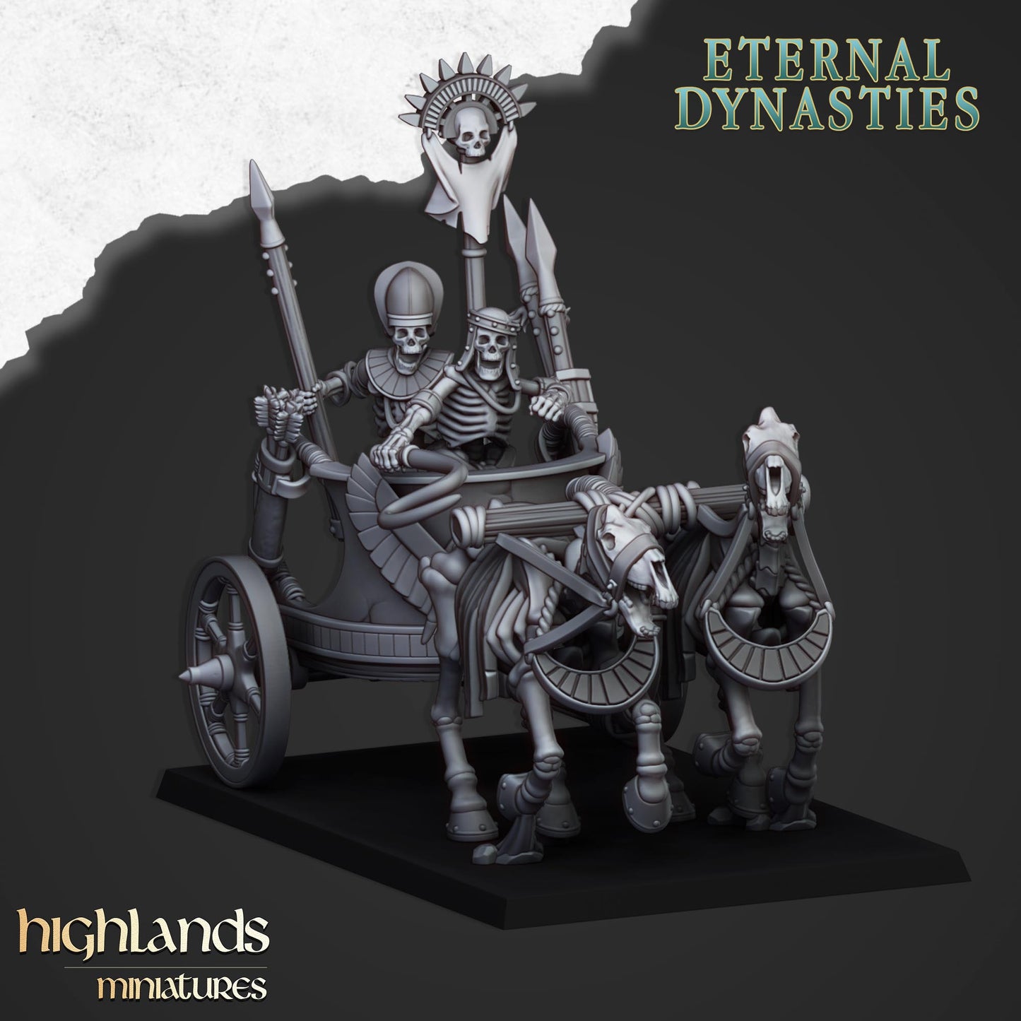 Miniatura Carros Esqueléticos Antiguos Reyes Funerarios resina 28mm sin pintar - Drakholm