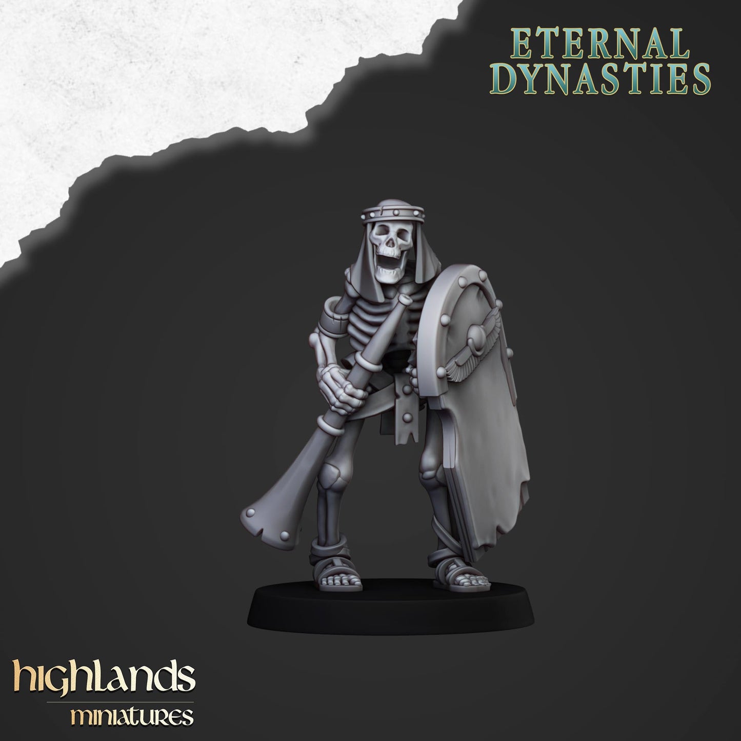 Miniatura Esqueletos Antiguos con Lanzas Reyes Funerarios resina 28mm sin pintar - Drakholm