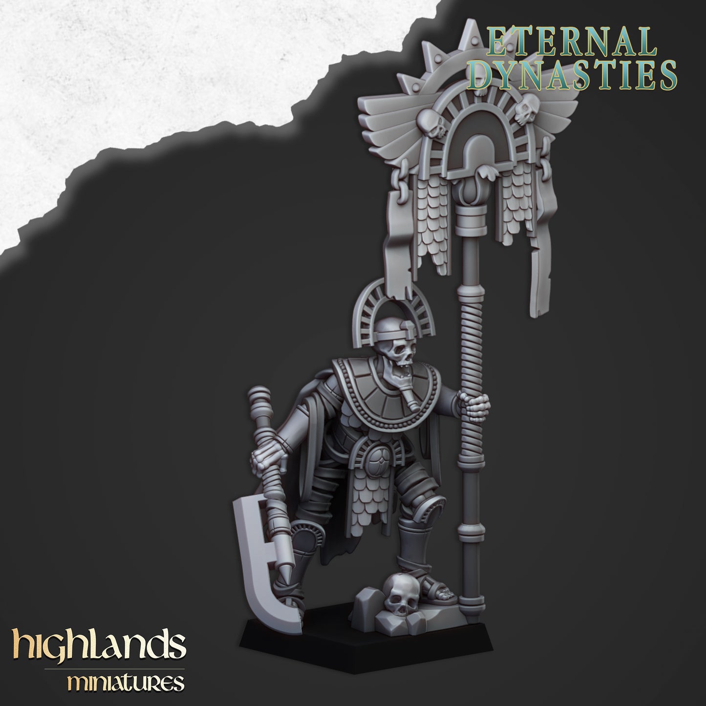 Miniatura Portaestandarte del Faraón Reyes Funerarios resina 28mm sin pintar - Drakholm