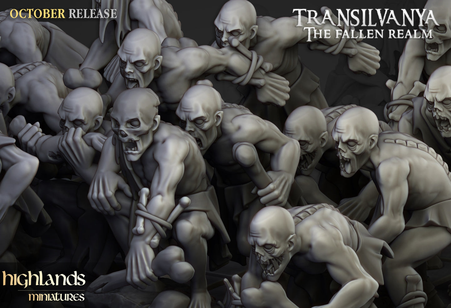 Miniatura Unidad de Necrófagos Condes Vampiro resina 28mm sin pintar - Drakholm