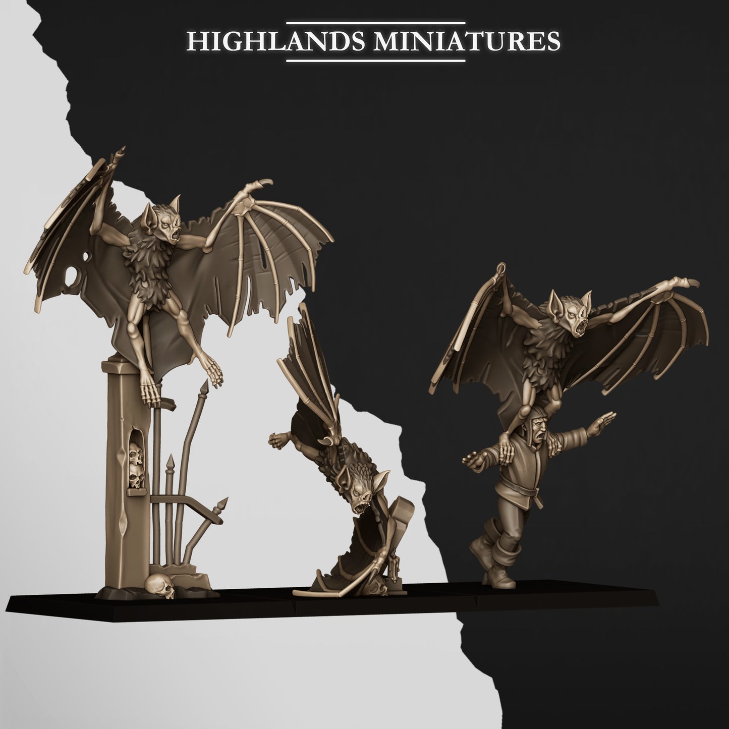 Miniatura Murciélagos Gigantes Condes Vampiro resina 28mm sin pintar - Drakholm