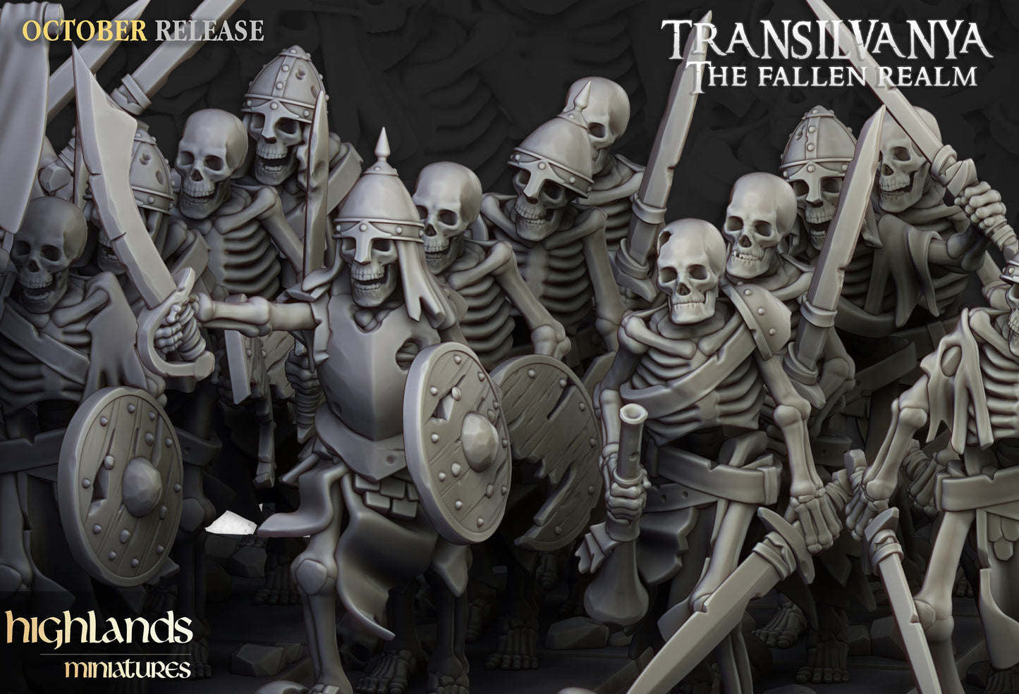 Miniatura Guerreros Esqueleto con Espadas Condes Vampiro resina 28mm sin pintar - Drakholm