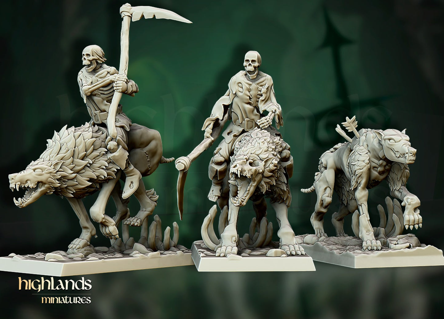 Miniatura Unidad de Hombres Lobo Condes Vampiro resina 28mm sin pintar - Drakholm