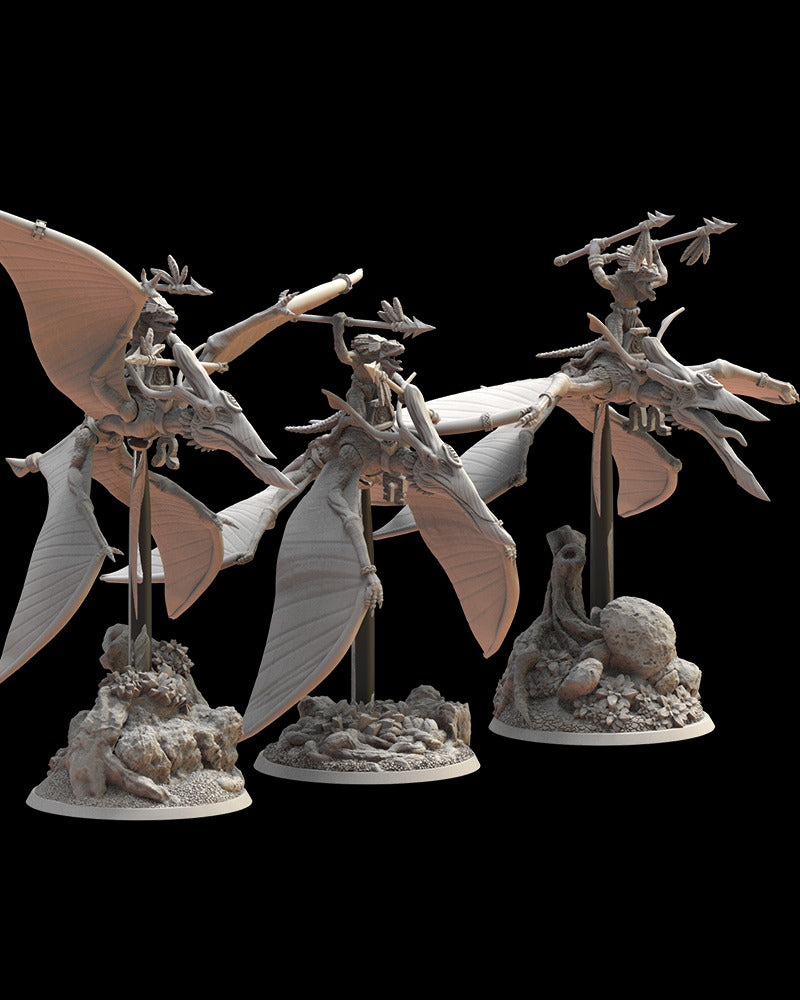Miniatura Unidad Yacatli Saurios Ancestrales resina 28mm sin pintar - Drakholm