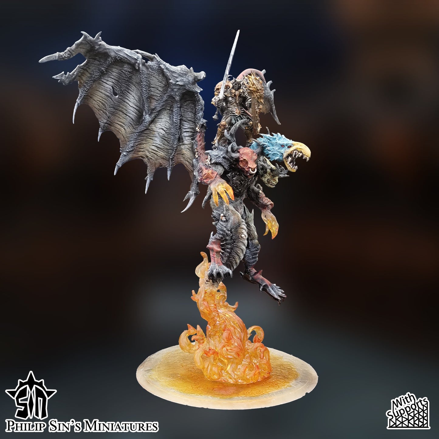 Miniatura El Archidemonio de las Edades Reinos del Caos resina 32mm sin pintar - Drakholm