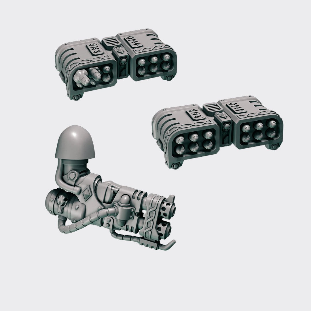 Armas pesadas Terminator Primal Hounds — bits de conversión sci-fi grimdark de Greytide Studio, resina 32mm sin pintar