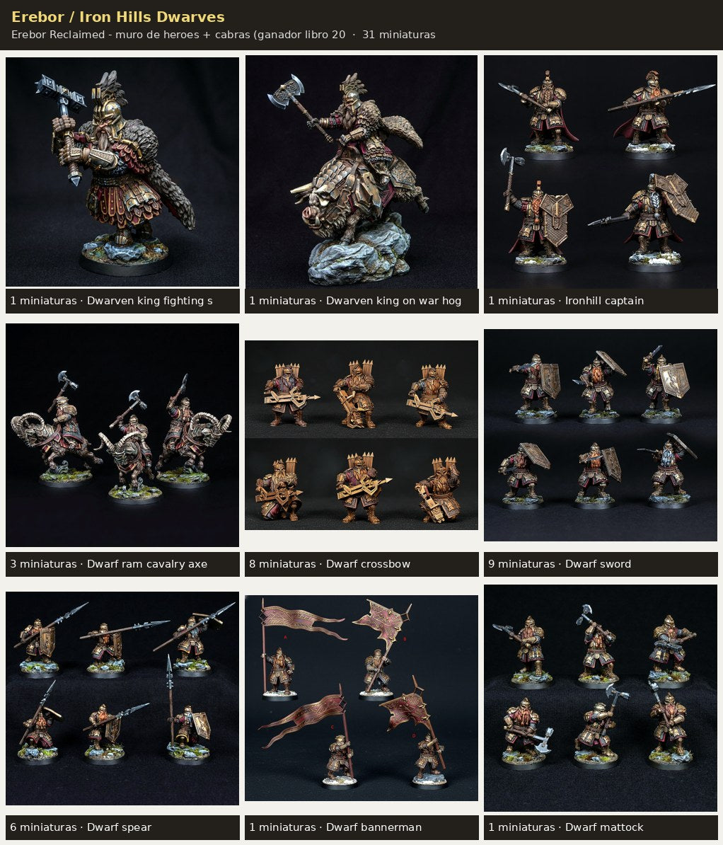 Ejercito Erebor / Iron Hills Dwarves — Erebor Reclaimed · 31 miniaturas resina · Senor de los Anillos