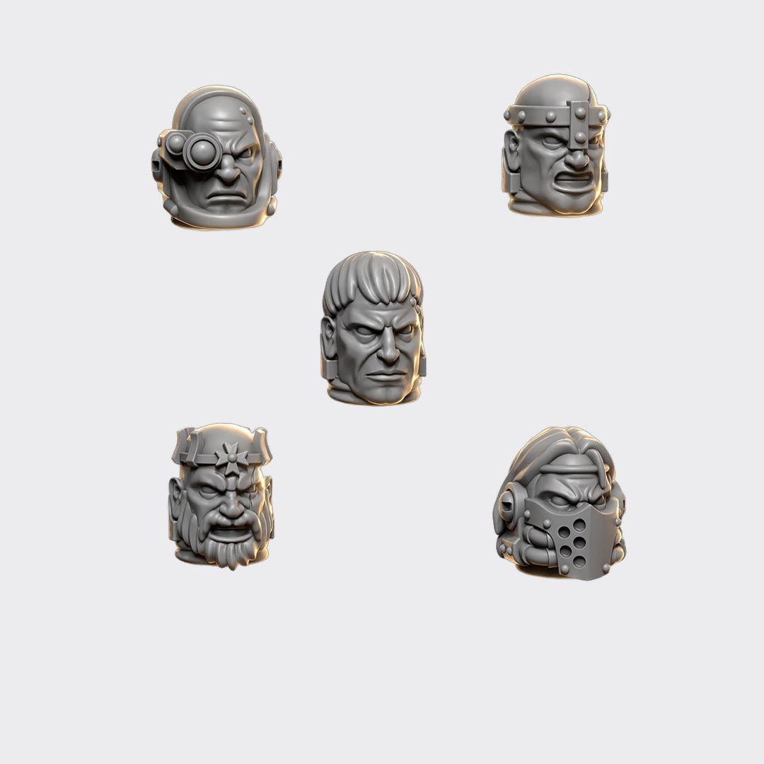 Cabezas Terminator Eternal Crusaders D — bits de conversión sci-fi grimdark de Greytide Studio, resina 32mm sin pintar