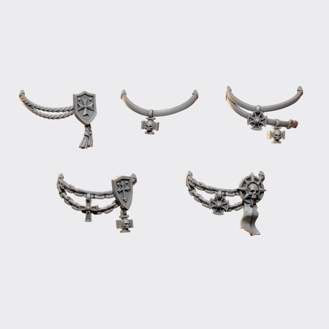 Collares Terminator Eternal Crusaders — bits de conversión sci-fi grimdark de Greytide Studio, resina 32mm sin pintar