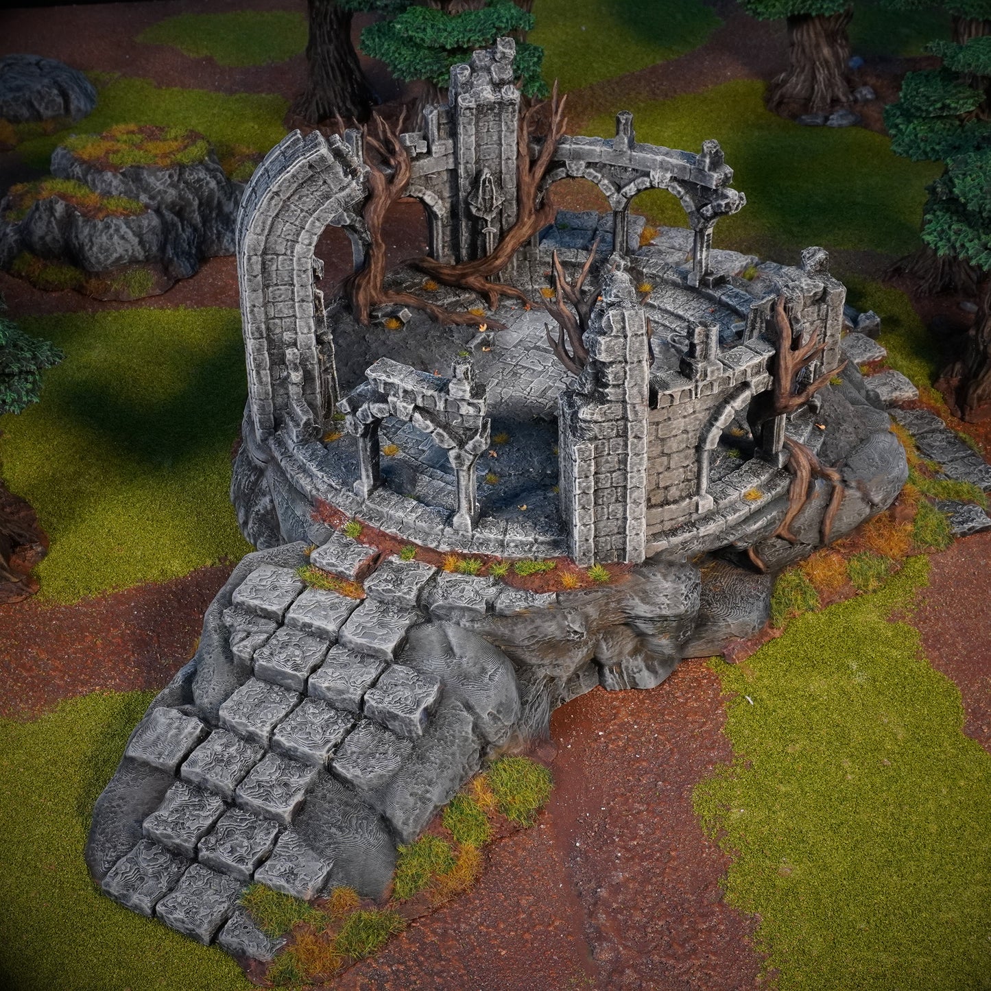 Fantasy Hill Top | Ruined Conquest Inspired Terrain | 28mm MESBG LOTR Wargaming Scenery | DnD
