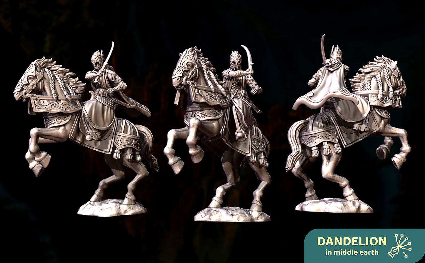 Miniatura Glorfindel a Caballo Encabritado Rivendel resina 32mm - Drakholm