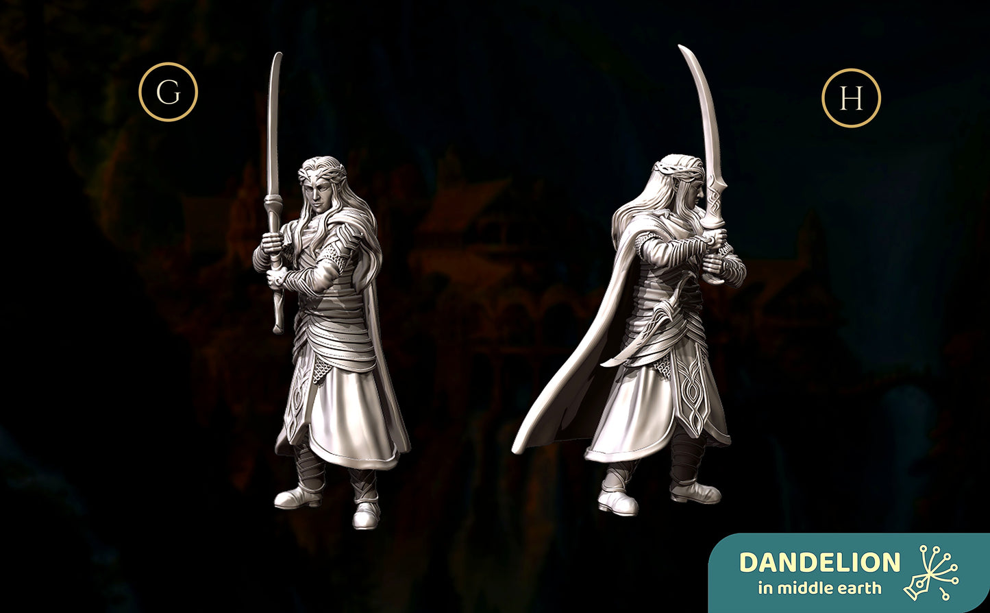 Miniatura Elladan y Elrohir, Príncipes Gemelos de Rivendel Rivendel resina 32mm - Drakholm
