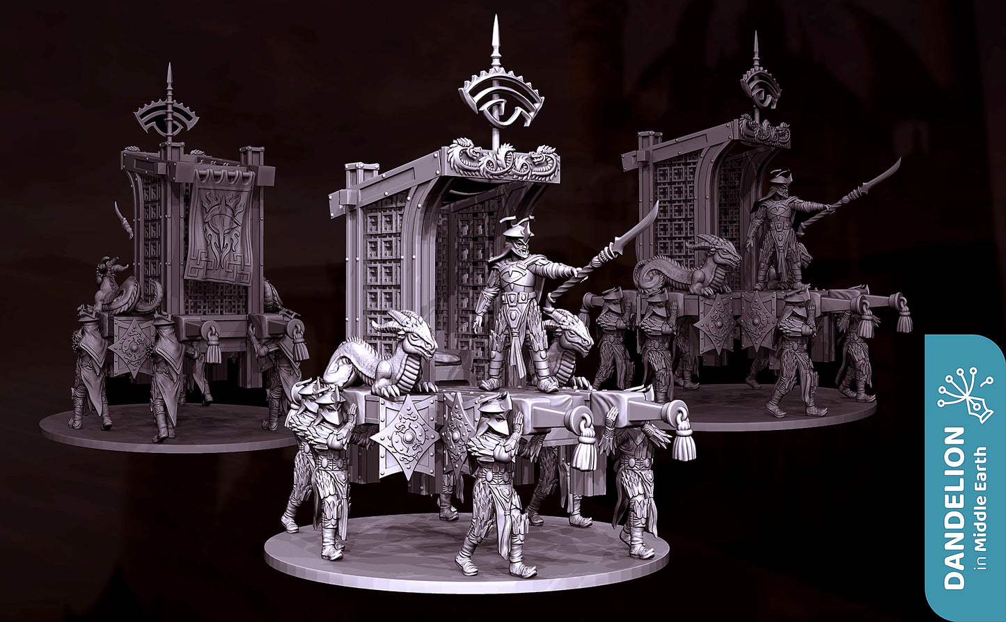 Miniatura Palanquín Easterling de Rhûn Rhûn resina 32mm - Drakholm