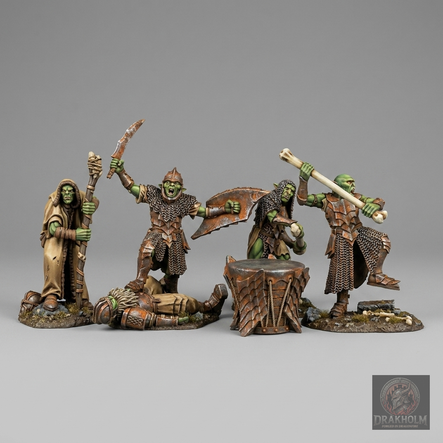 Moria Goblin Command Group | Moria Goblins | 28mm Resin Miniature | LOTR Middle-earth | Tabletop Wargaming