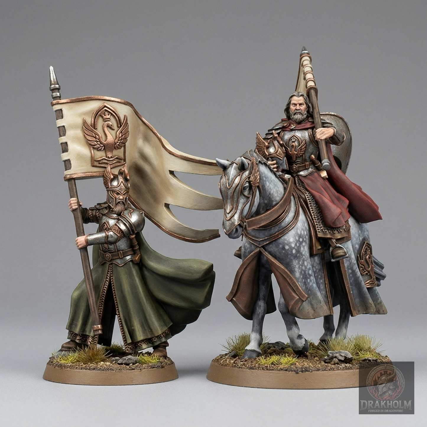 Dol Amroth Knight Banner Bearer | 28mm Resin Miniature | LOTR Middle-earth | Tabletop Wargaming