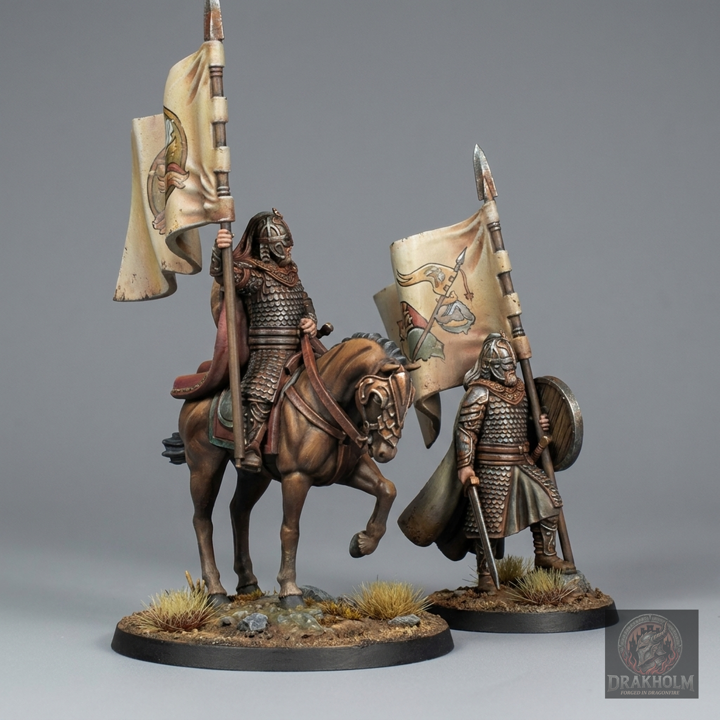 Men of the West Banner Bearer | 28mm Resin Miniature | LOTR Middle-earth | Tabletop Wargaming