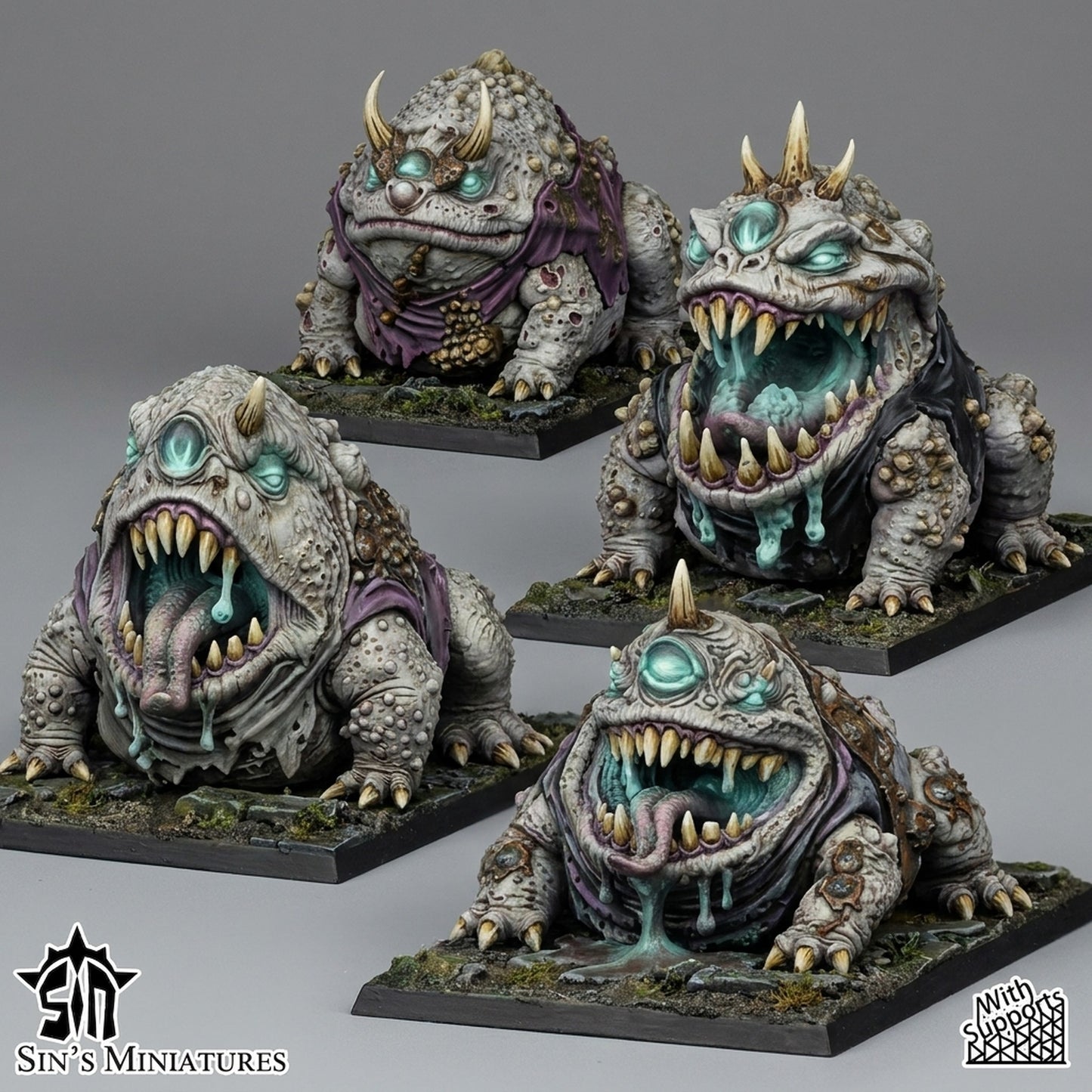 Miniatura Ranas Pestilentes Demoniacas Reinos del Caos resina 32mm sin pintar - Drakholm