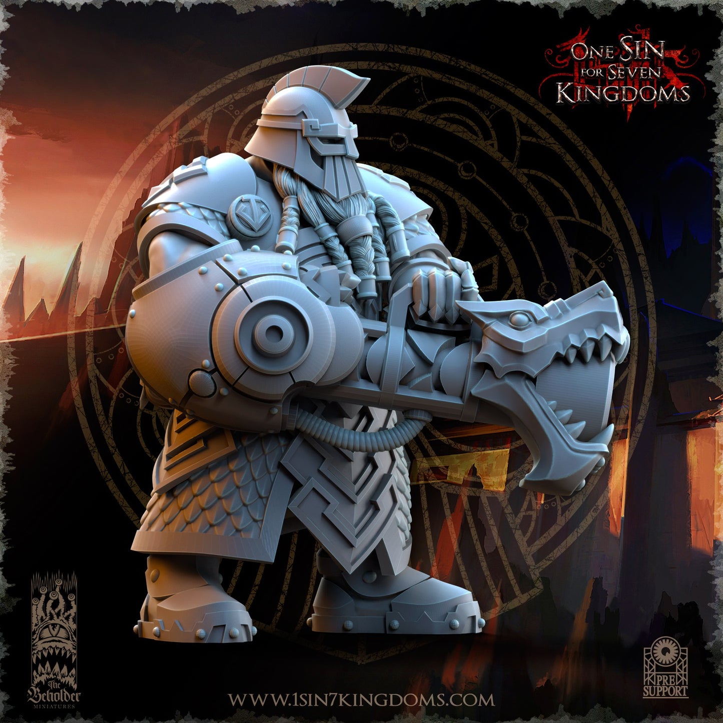 Miniatura Dragones de Vapor Enanos resina 32mm sin pintar - Drakholm