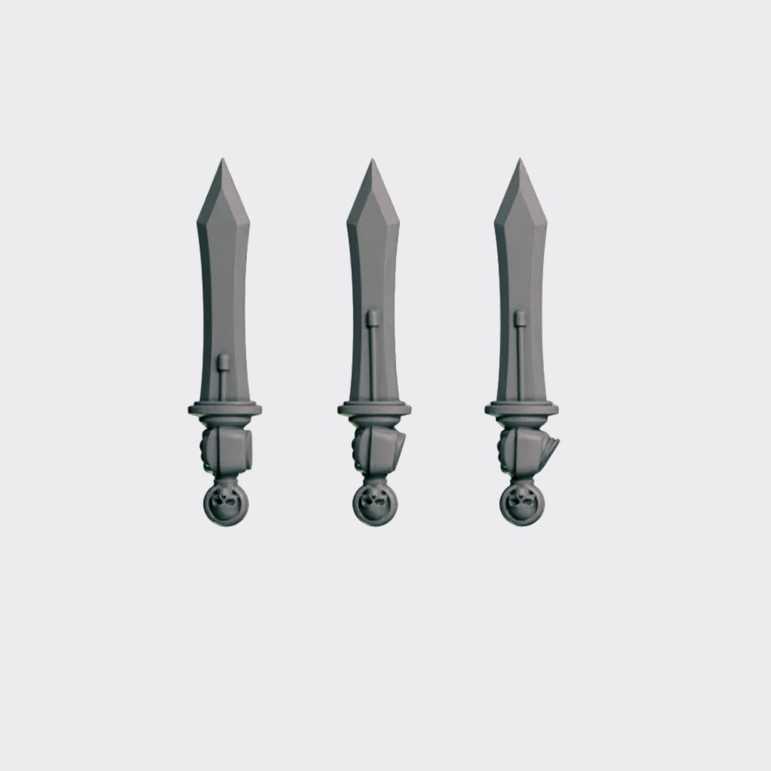 Espadas A — bits de conversión sci-fi grimdark de Greytide Studio, resina 32mm sin pintar