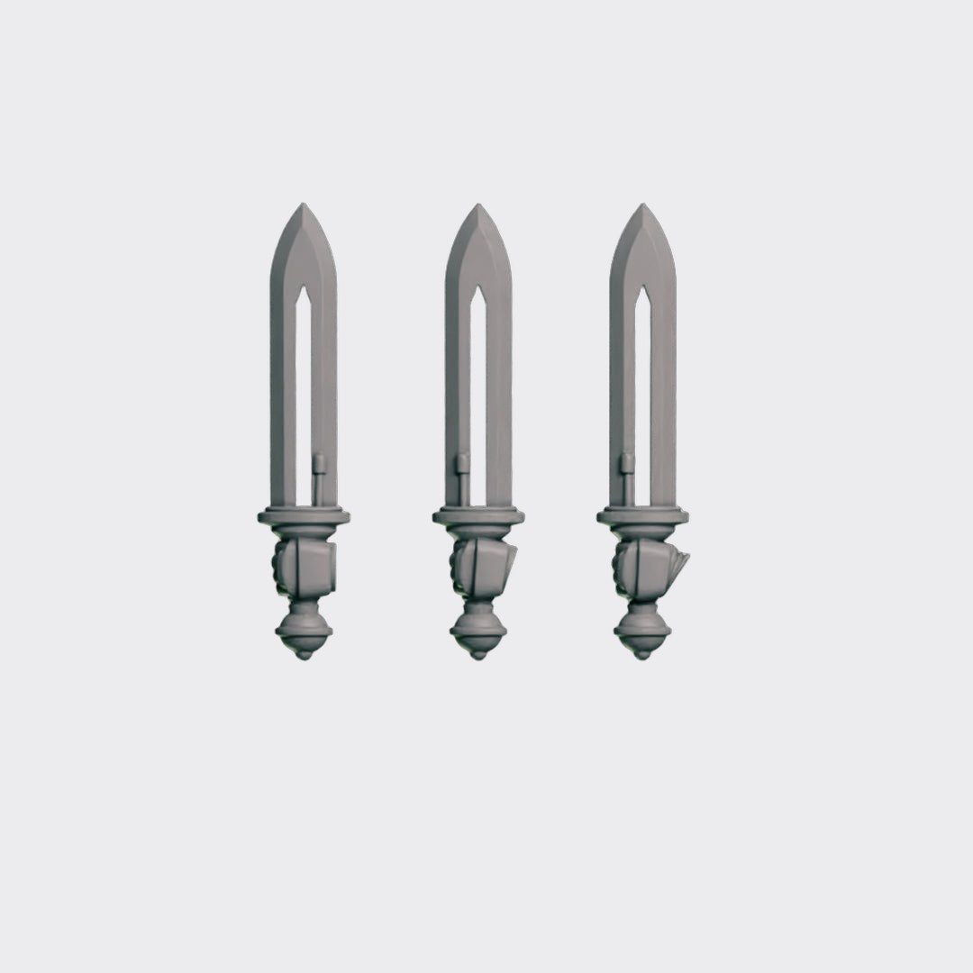 Espadas B — bits de conversión sci-fi grimdark de Greytide Studio, resina 32mm sin pintar