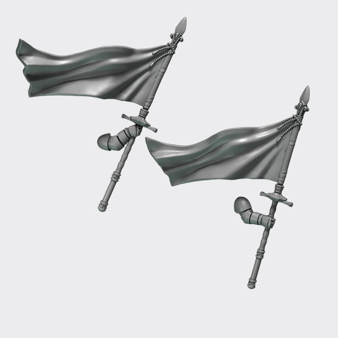 Estandartes Crimson Lords C — bits de conversión sci-fi grimdark de Greytide Studio, resina 32mm sin pintar