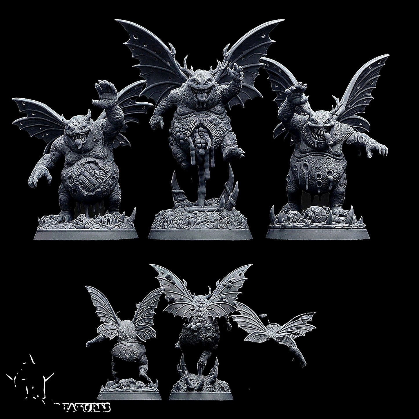 Miniatura Furias del Caos de la Plaga Reinos del Caos resina 32mm sin pintar - Drakholm