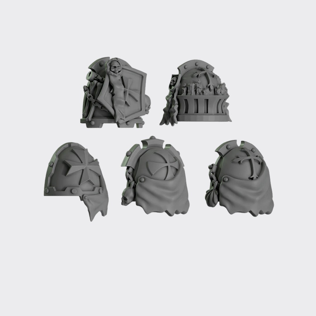 Hombreras Eternal Crusaders B — bits de conversión sci-fi grimdark de Greytide Studio, resina 32mm sin pintar