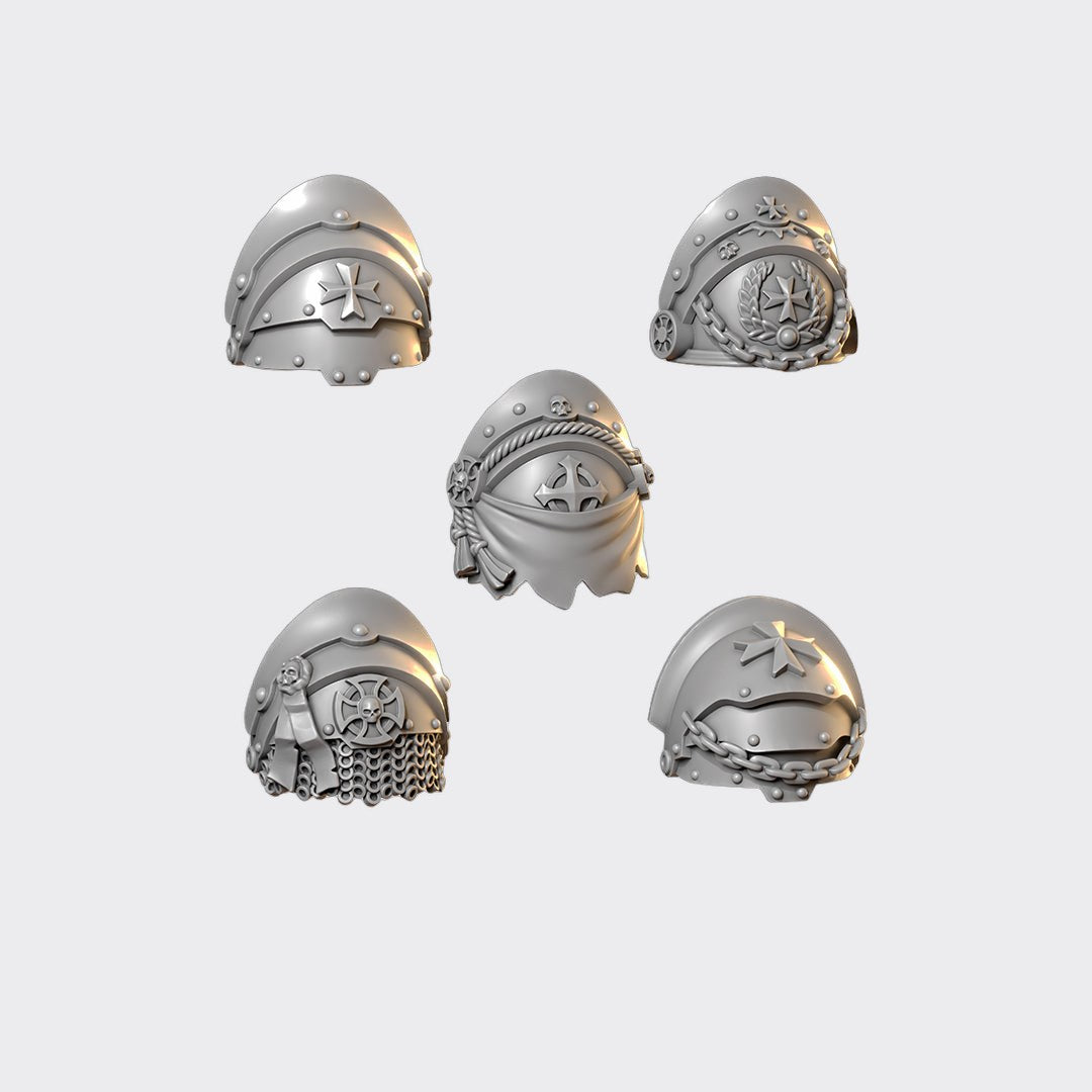 Hombreras Terminators Eternal Crusaders C — bits de conversión sci-fi grimdark de Greytide Studio, resina 32mm sin pintar