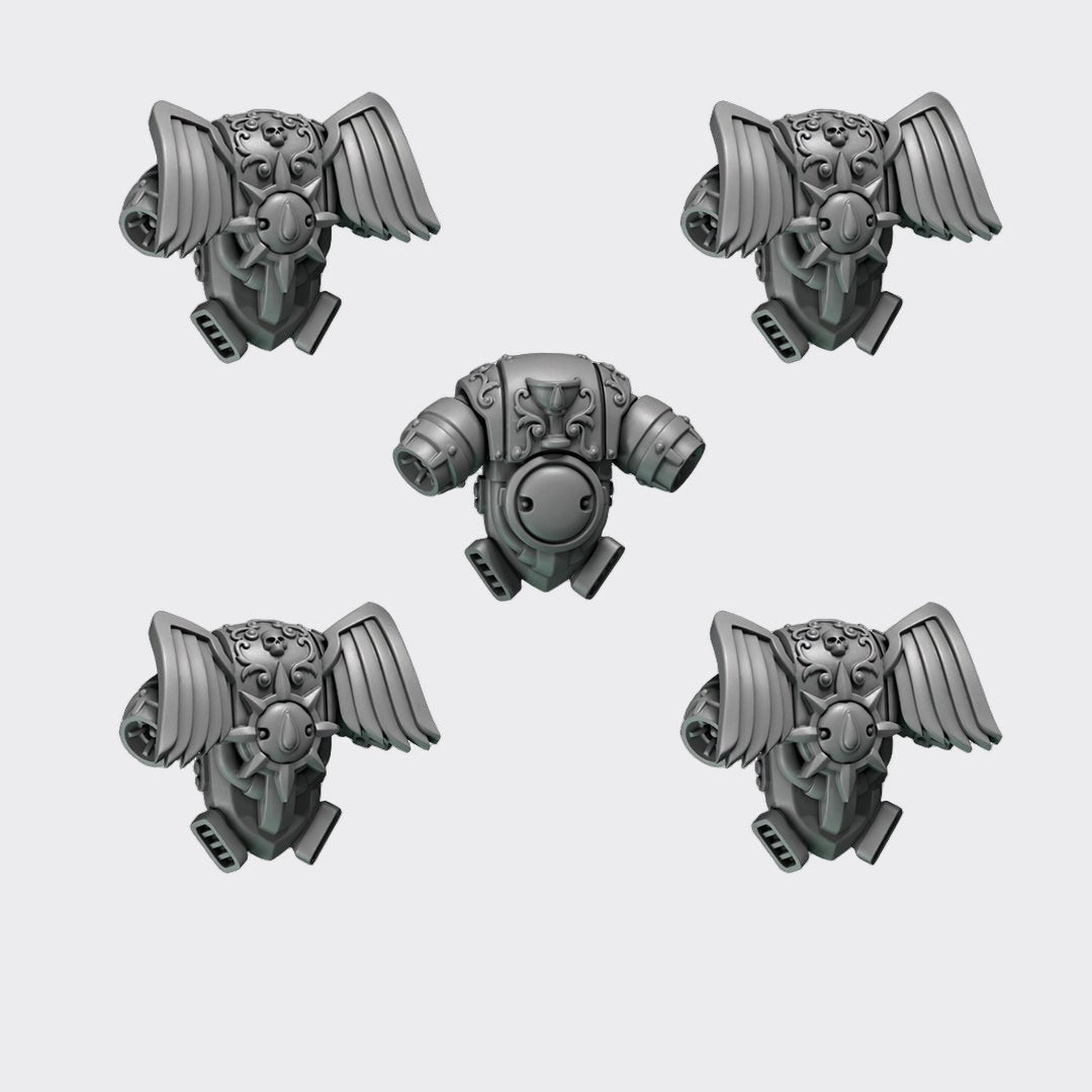 Mochilas Crimson Lords A — bits de conversión sci-fi grimdark de Greytide Studio, resina 32mm sin pintar