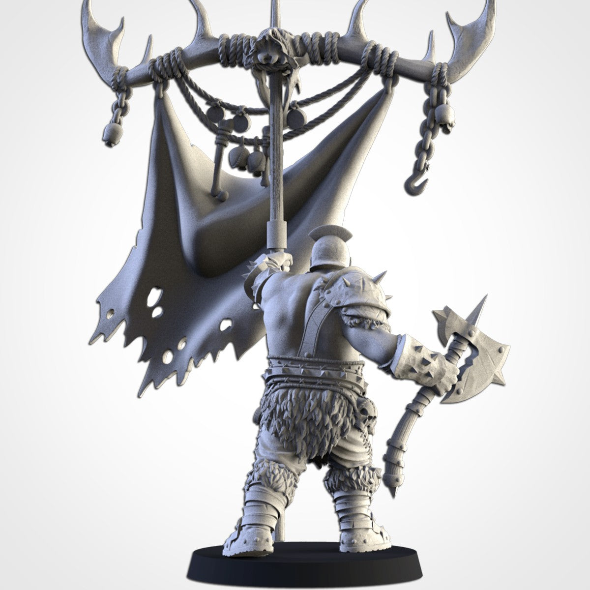 Portaestandarte de la Tribu · Miniatura 32mm · Ogros del Norte · Drakholm