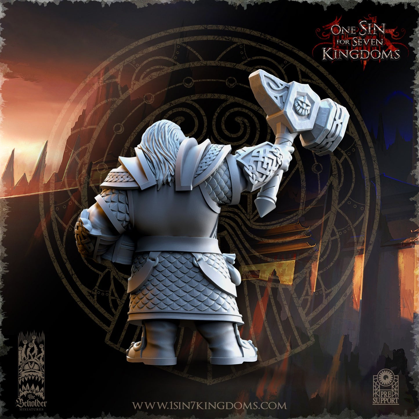 Miniatura Olgrendrim el Héroe Enano Enanos resina 32mm sin pintar - Drakholm