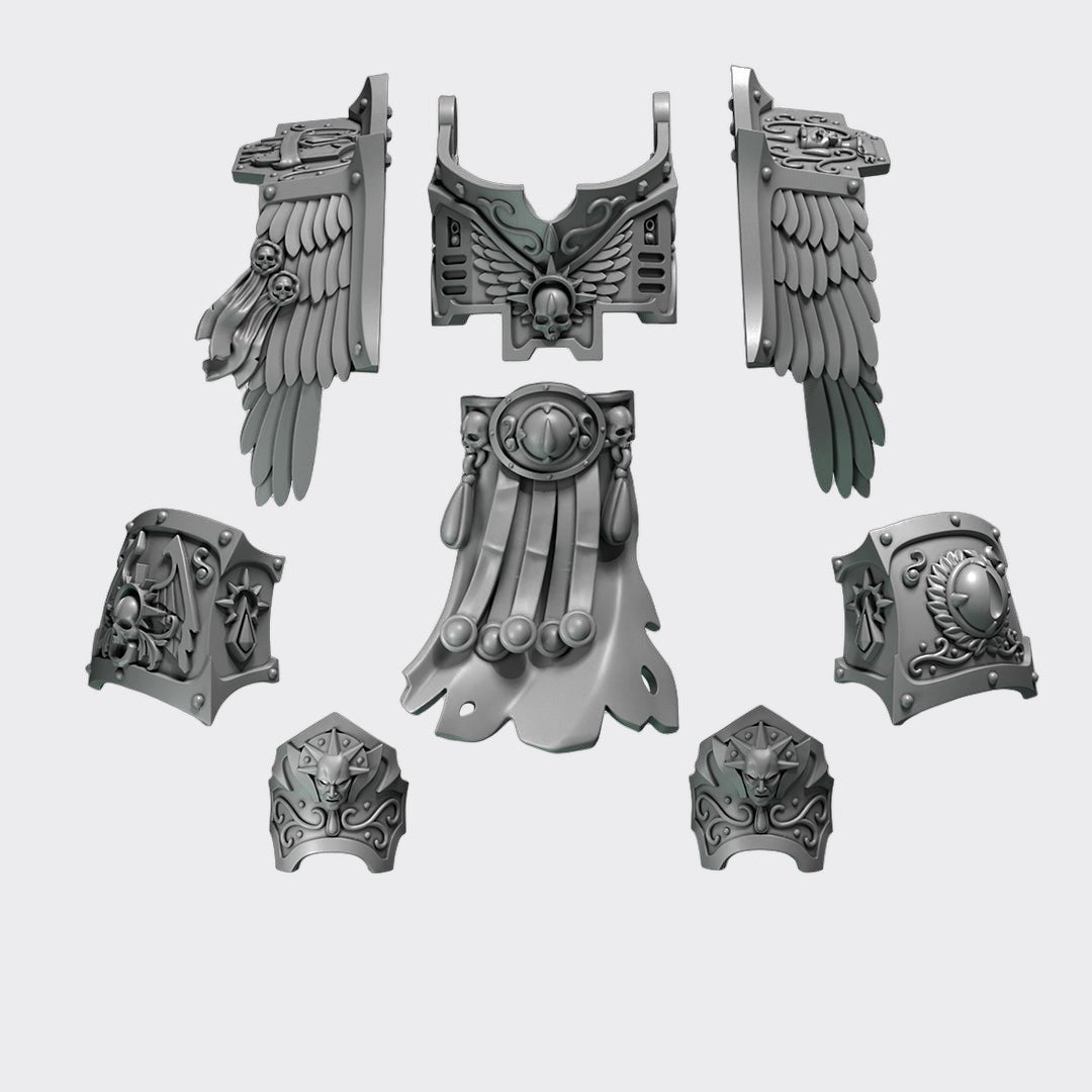 Pack conversión Dreadnought Crimson Lords A — bits de conversión sci-fi grimdark de Greytide Studio, resina 32mm sin pintar