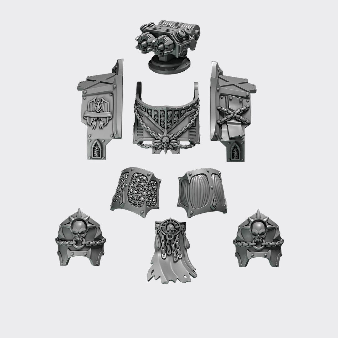 Pack conversión Dreadnought Crimson Lords B — bits de conversión sci-fi grimdark de Greytide Studio, resina 32mm sin pintar